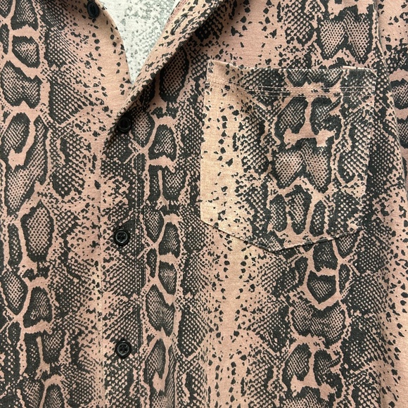 Pink Snake Print Button up Blouse - Picture 3 of 3